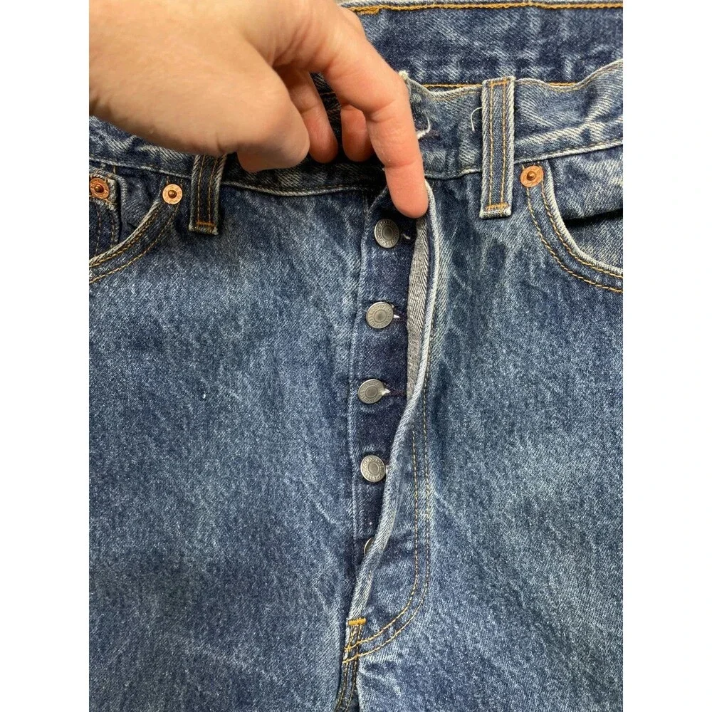 Vintage Levi's 501xx Jeans Mens 34x30 Blue Distressed USA 90s Button Fly Levis